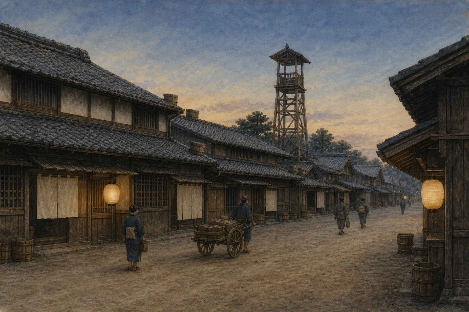 Edo (Tokyo), 1700 — an illustration made for this film.